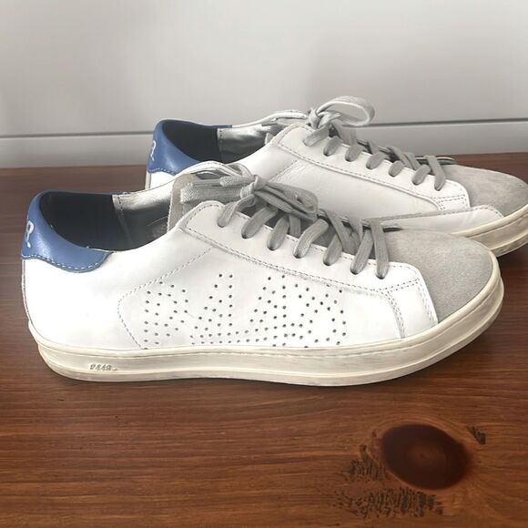 P448 You Can Surf Later White Leather Sneakers - Picture 2 of 8